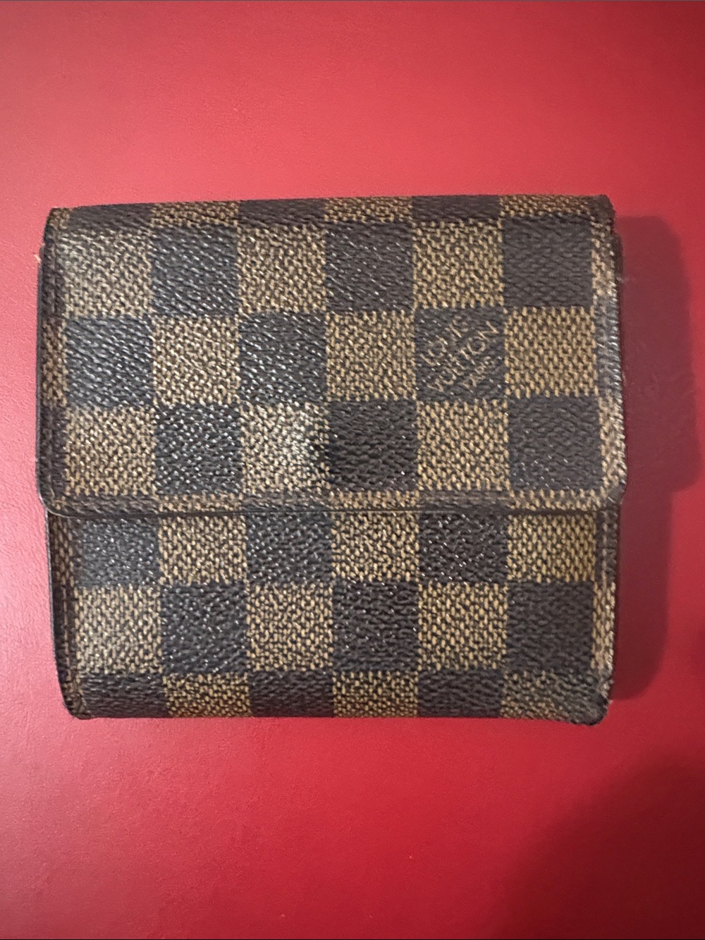Louis Vuitton Brown Damier Ebene Compact Wallet unisex